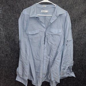 Calvin Klein Used Long Sleeved Button Up Shirt Size Men’s Xl Blue